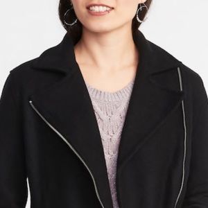 soft brushed longline moto jacket